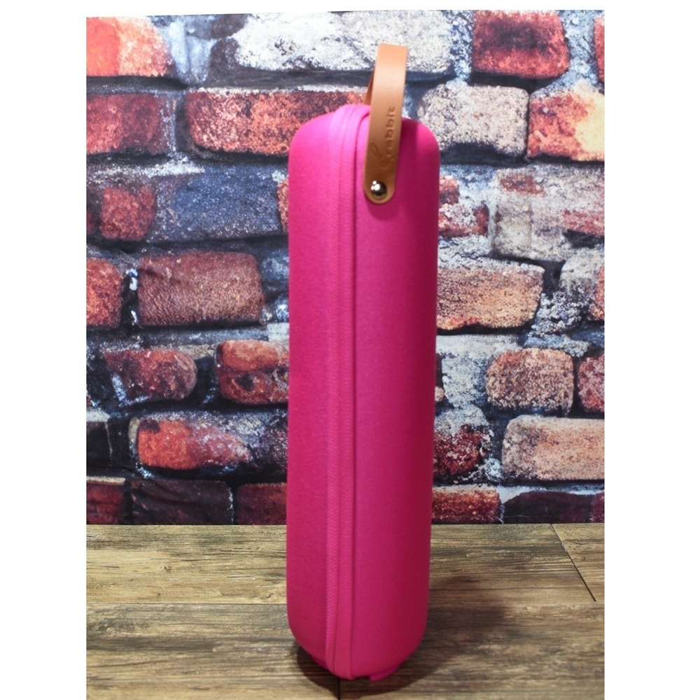 Rabbit Wine Bottle Carrier Insulated Hard Shell Travel Case Pink with Handle